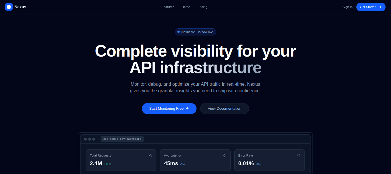 Nexus SaaS Landing